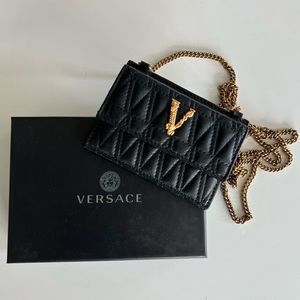 NWT VERSACE Quilted Card Holder